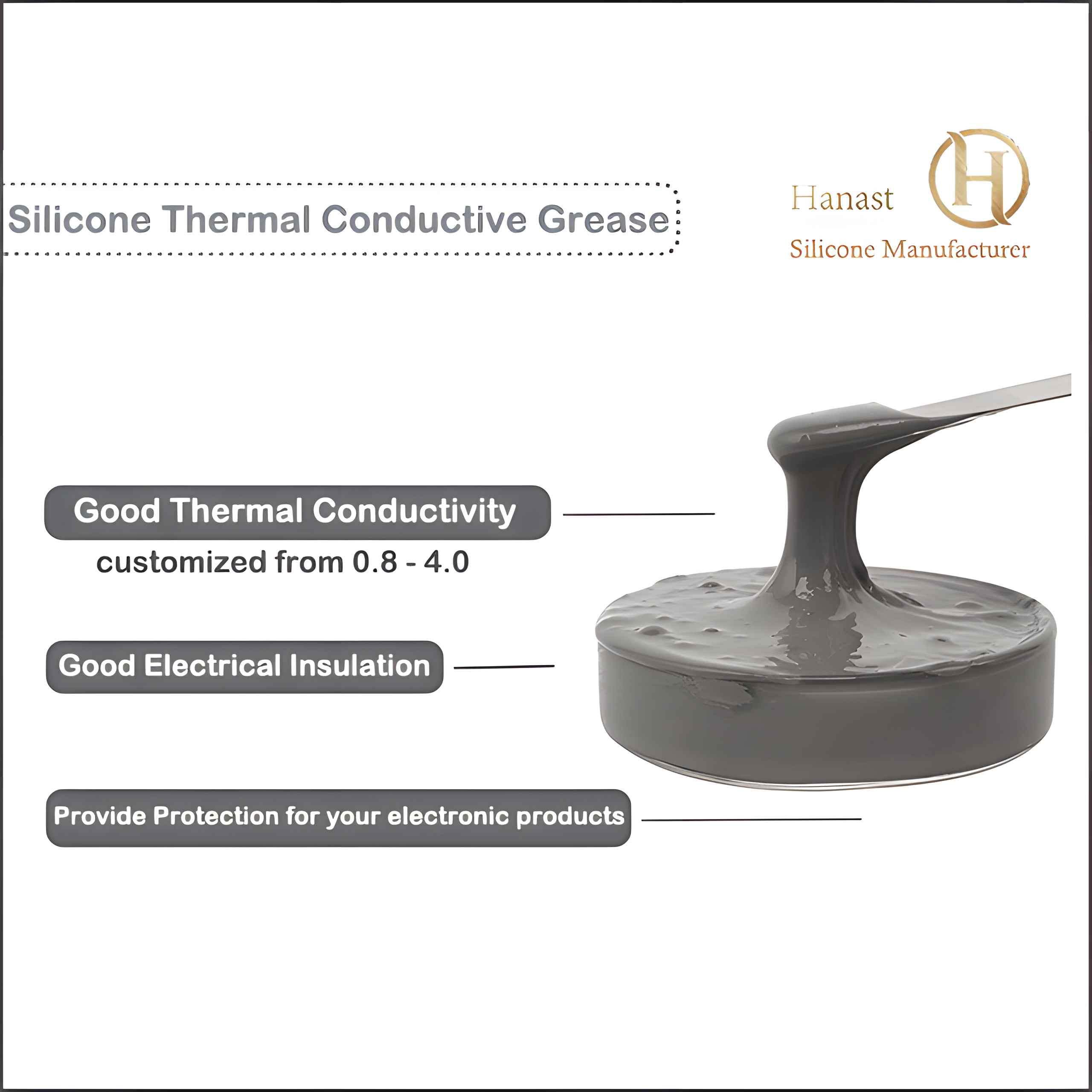  High Thernal One-component Thermally Conductive Silicone Grease For PC CPU Heatsink