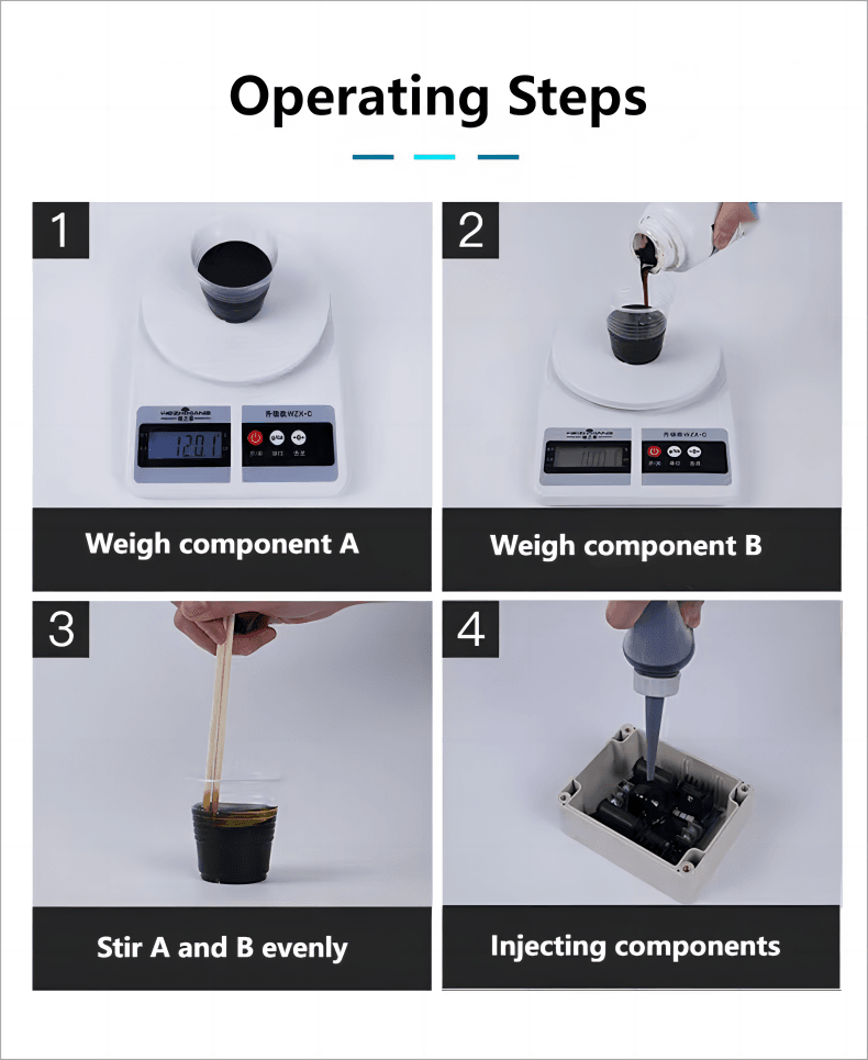 Hanast 10:1 potting compound insulation and moisture-proof potting AB adhesive black two-component silicone adjustable customization